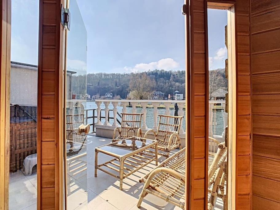 Vue Sur Meuse Avec Jacuzzi Et Sauna Exterieur. Yvoir Exterior foto